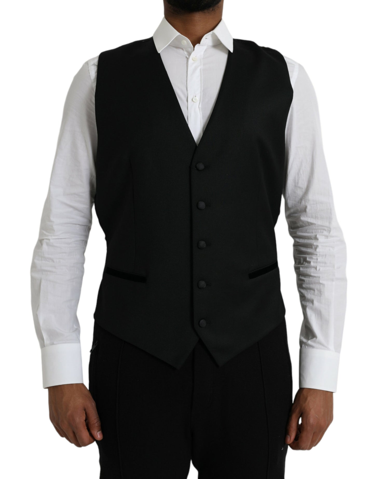 Black Silk Waistcoat Dress Formal Vest