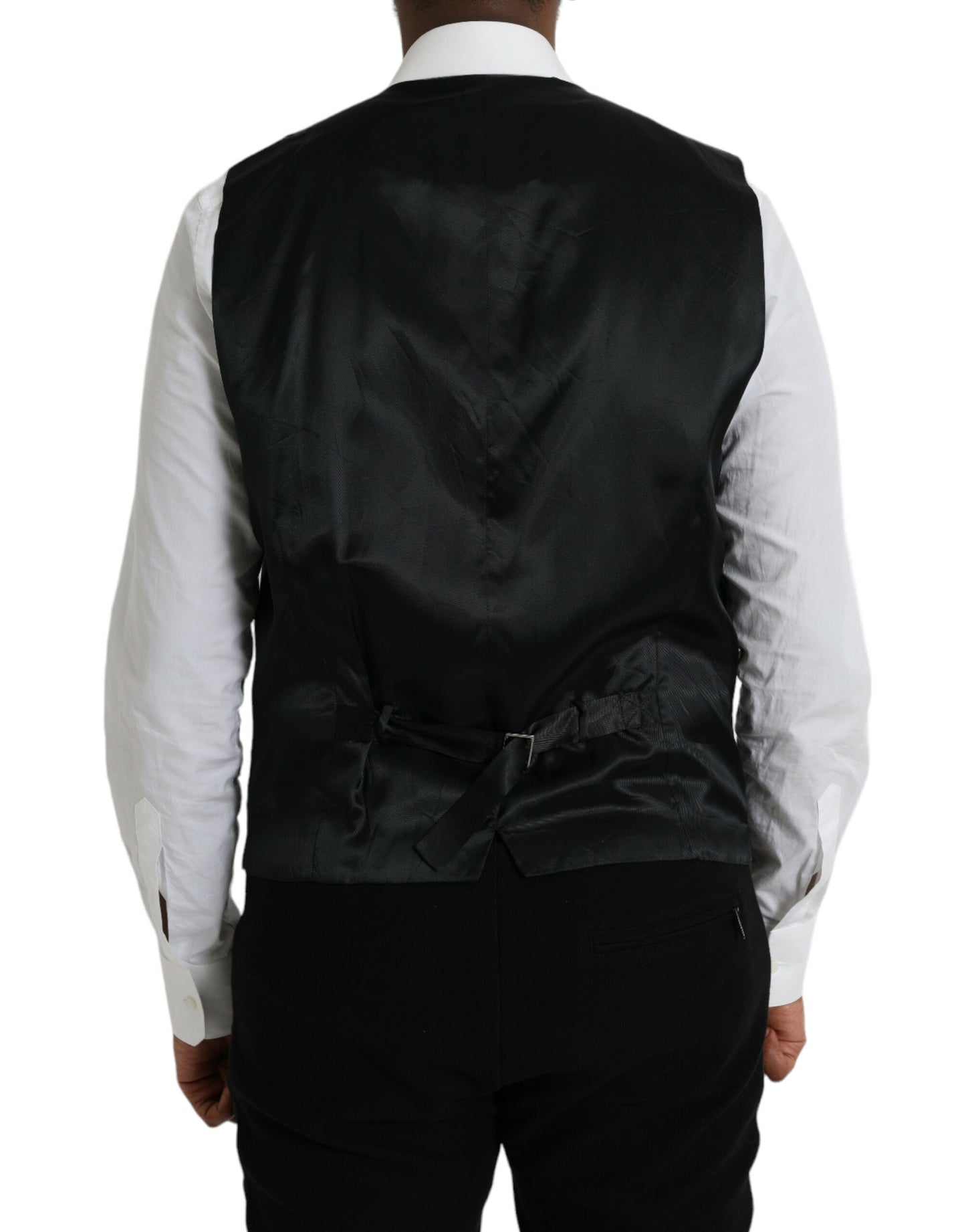 Black Wool Waistcoat Dress Formal Vest