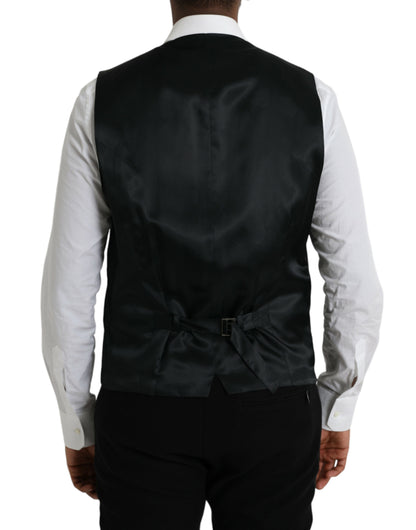 Black Wool Waistcoat Dress Formal Vest