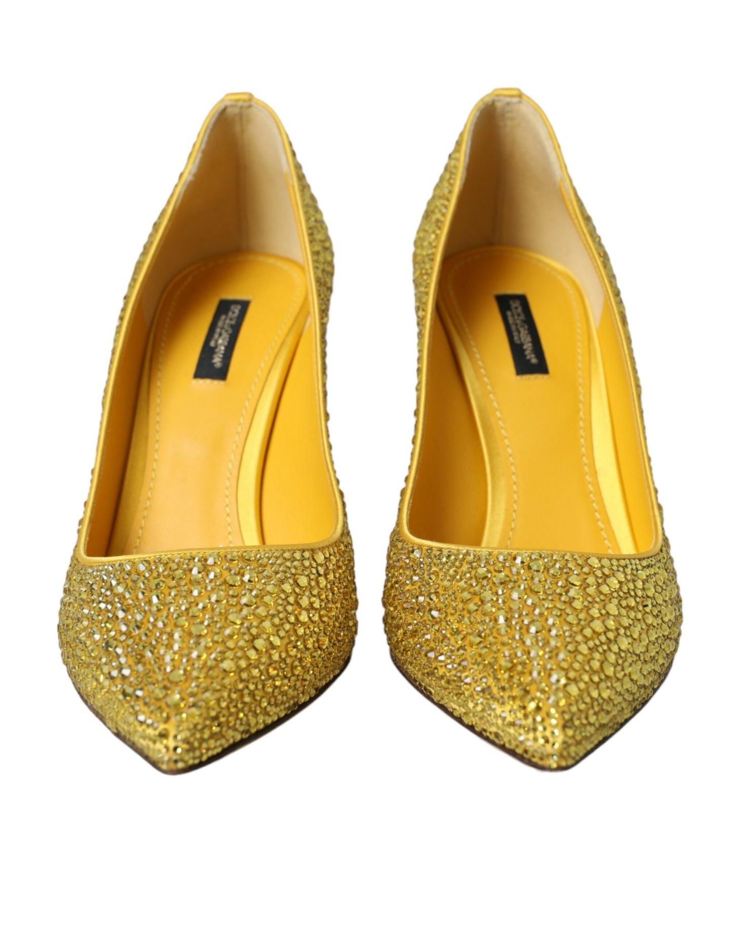 Yellow Strass Crystal Heels Pumps Shoes