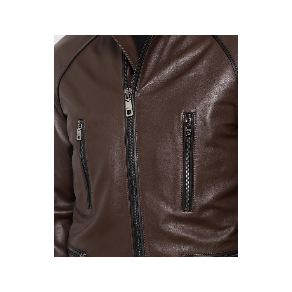 Brown Leather Di Lambskin Jacket