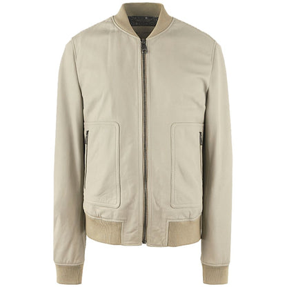 Beige Leather Di Lambskin Jacket