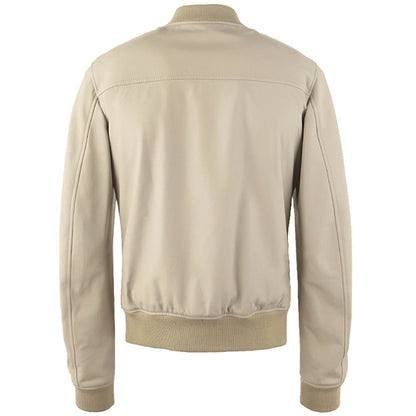 Beige Leather Di Lambskin Jacket