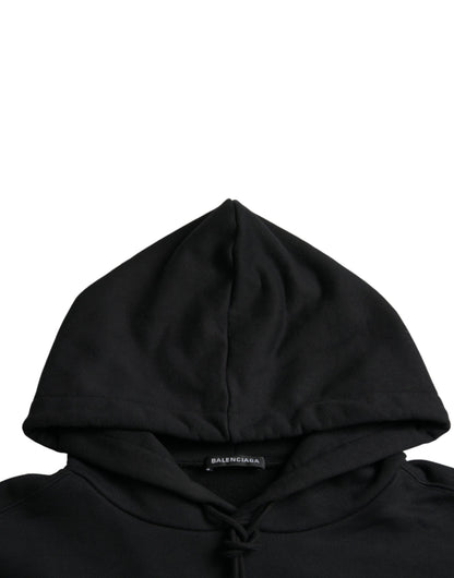 Black Cotton CREW Hooded Pullover Sweatshirt Sweater