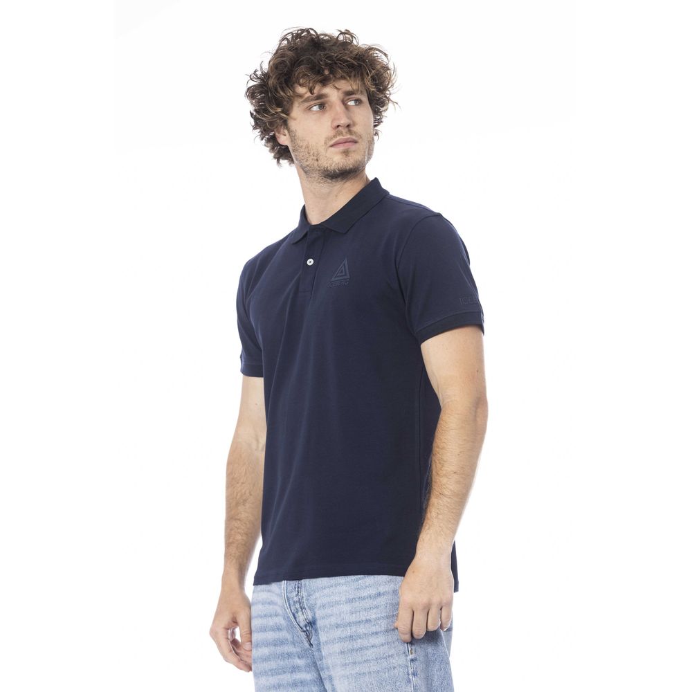 Blue Cotton Mens Polo Shirt