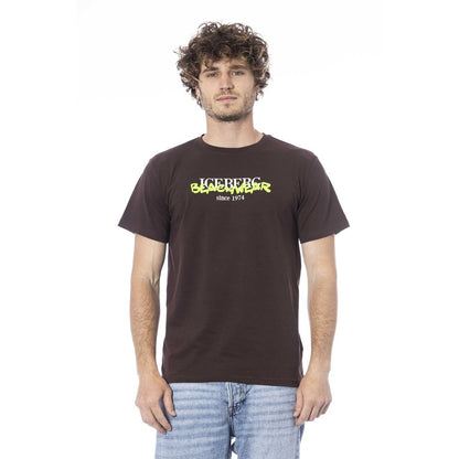 Brown Cotton Men T-Shirt