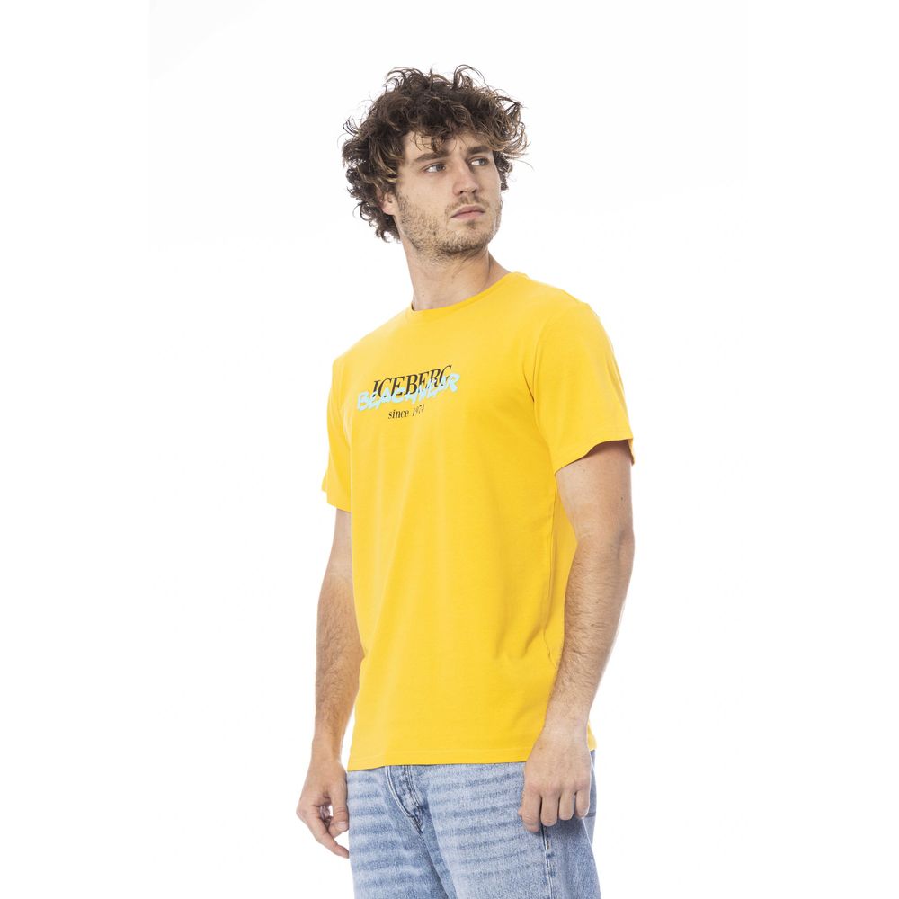 Yellow Cotton Men T-Shirt