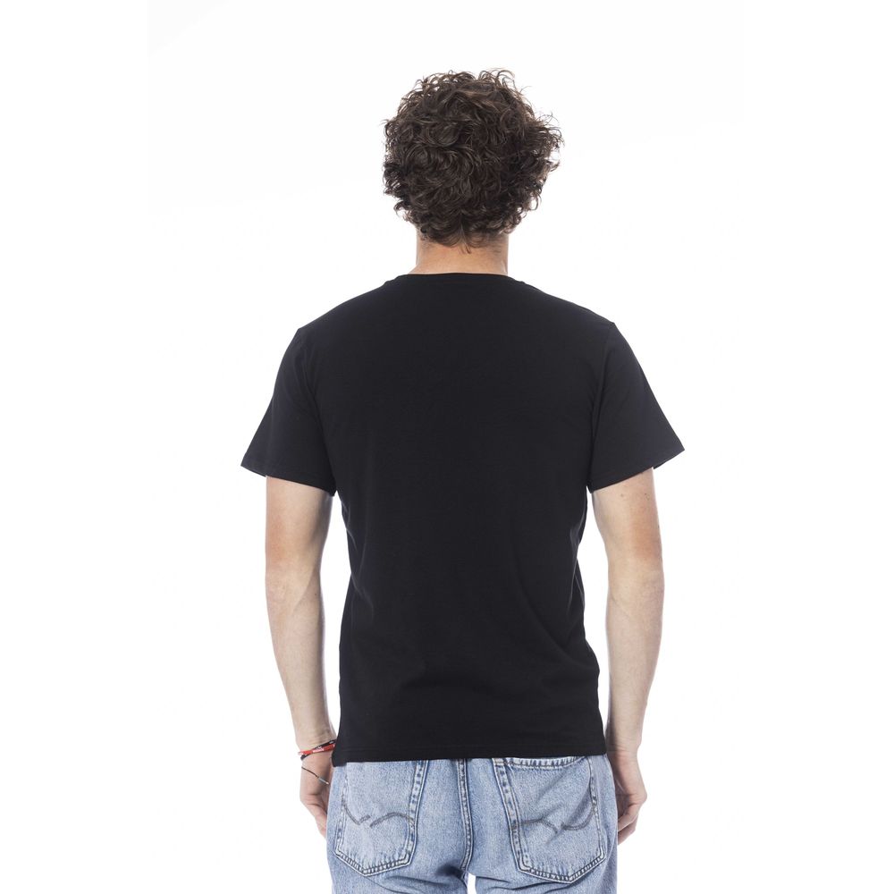 Black Cotton Men T-Shirt