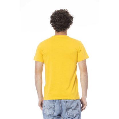 Yellow Cotton Men T-Shirt