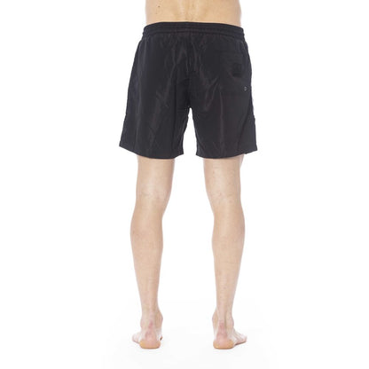 Black Polyester Men Swim Short