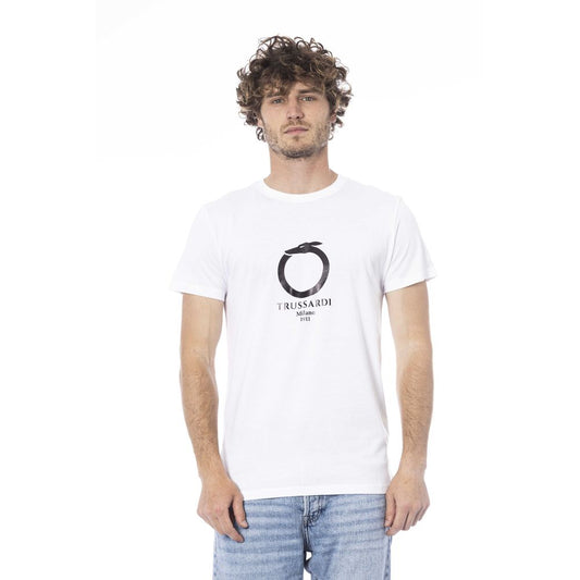 White Cotton Men T-Shirt