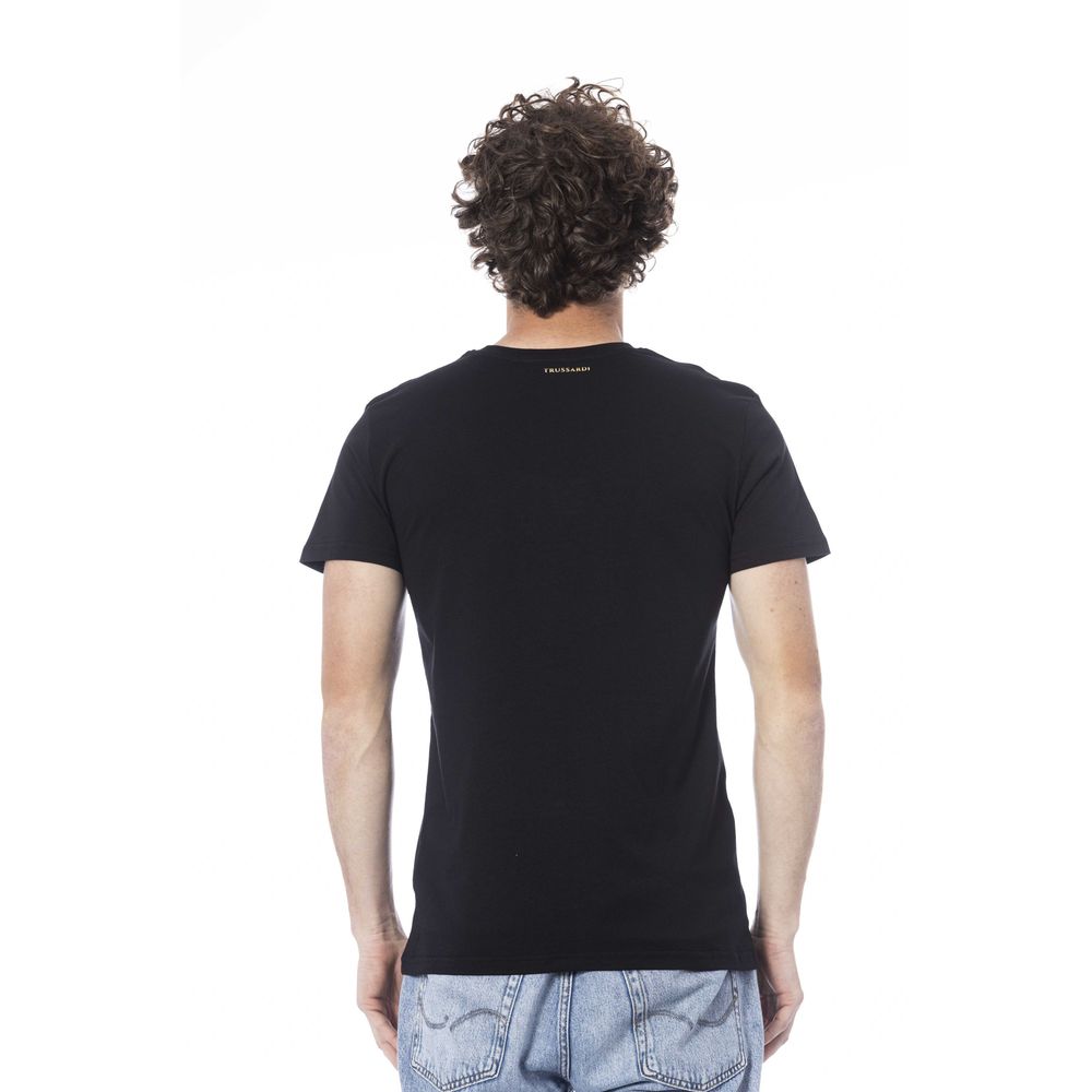 Black Cotton Men T-Shirt