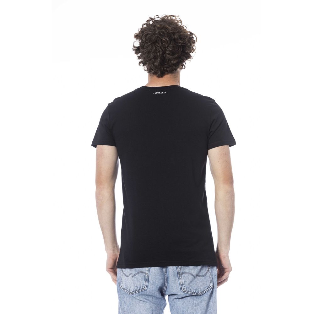 Black Cotton Men T-Shirt