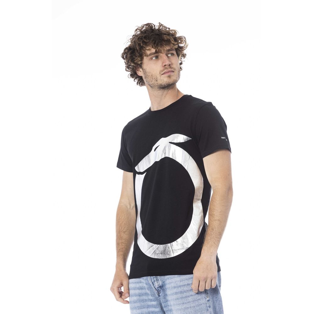 Black Cotton Men T-Shirt