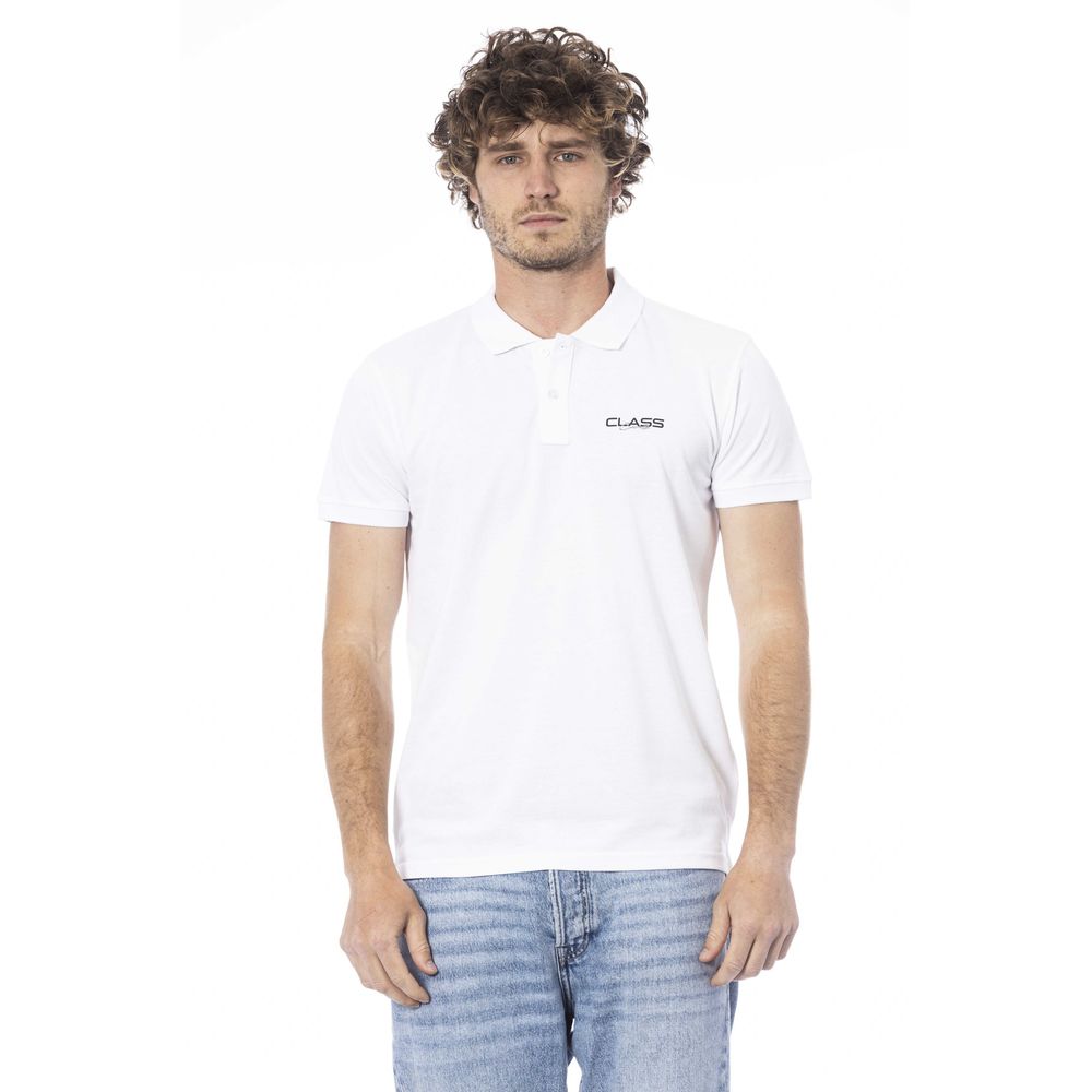 White Cotton Men Polo Shirt