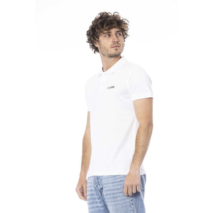 White Cotton Men Polo Shirt