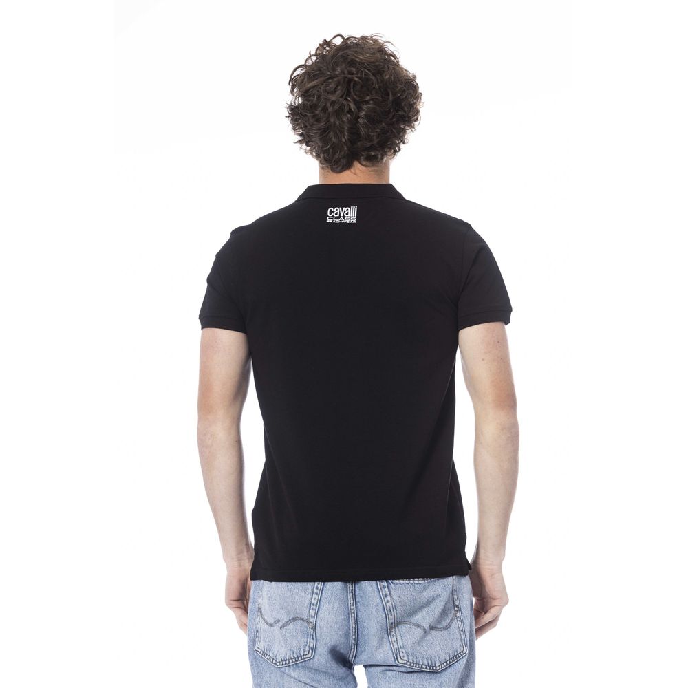 Black Cotton Men Polo Shirt