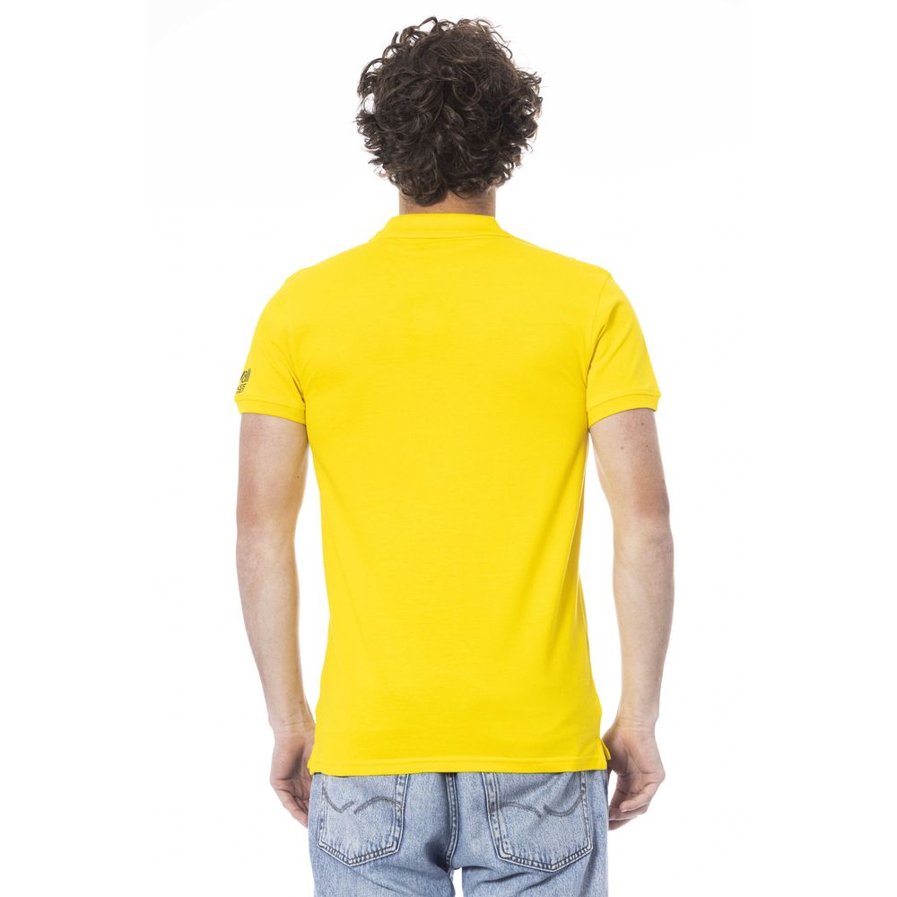 Yellow Cotton Men Polo Shirt