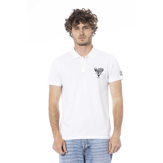 White Cotton Men Polo Shirt