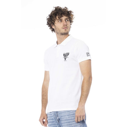 White Cotton Men Polo Shirt