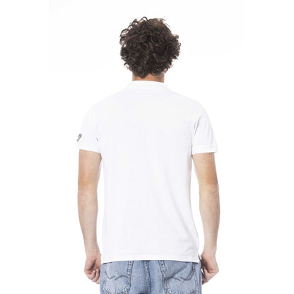 White Cotton Men Polo Shirt