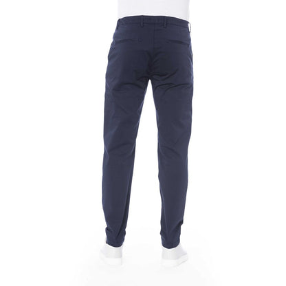 Blue Cotton Men Pants