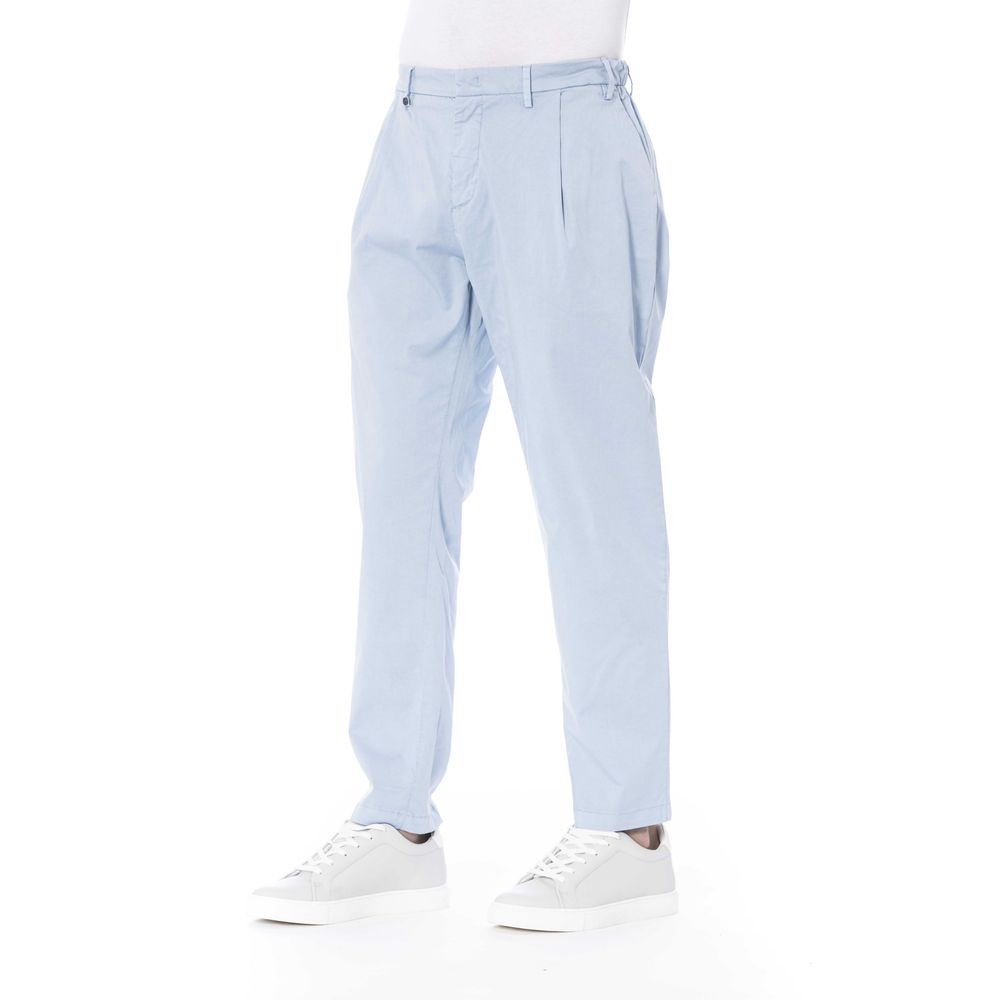 Light Blue Cotton Men Pant