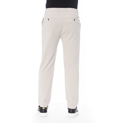 Beige Cotton Men Pant