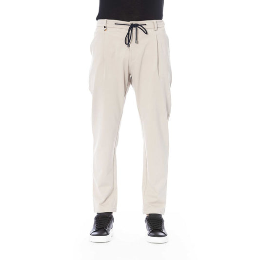 Beige Cotton Men Pant