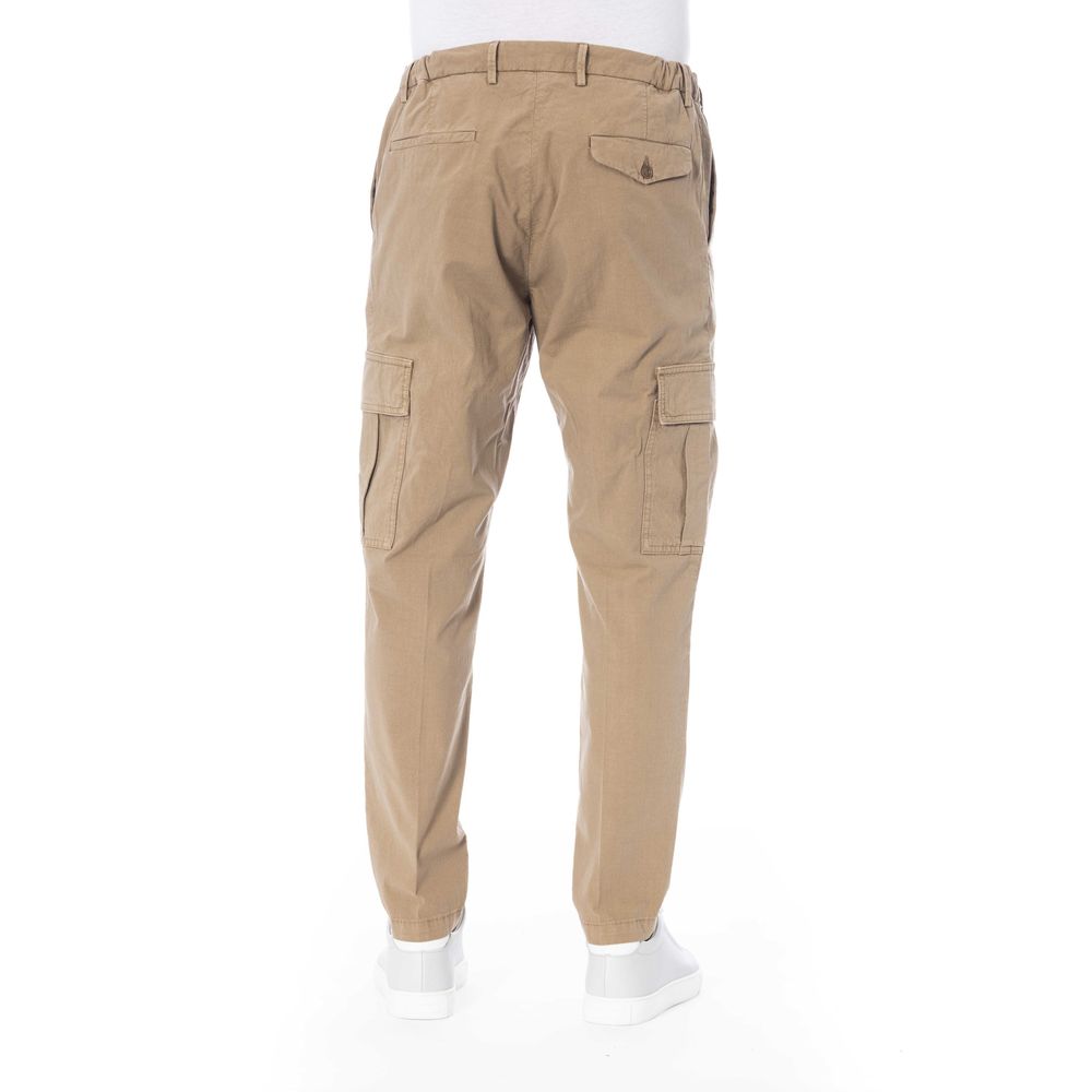 Beige Cotton Men Pant