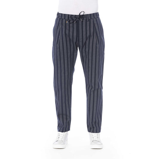 Blue Cotton Men's Trouser