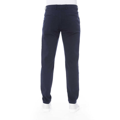 Blue Cotton Men Pant