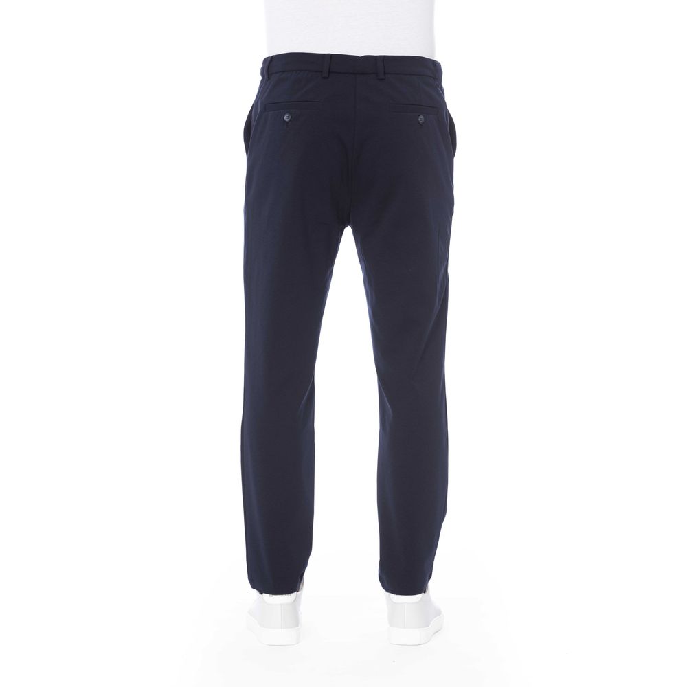 Blue Cotton Men Pants