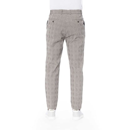 Beige Cotton Men Pant