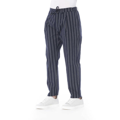 Blue Cotton Men's Trouser