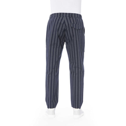 Blue Cotton Men's Trouser