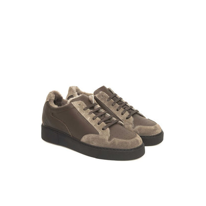 Beige Leather Men Sneaker