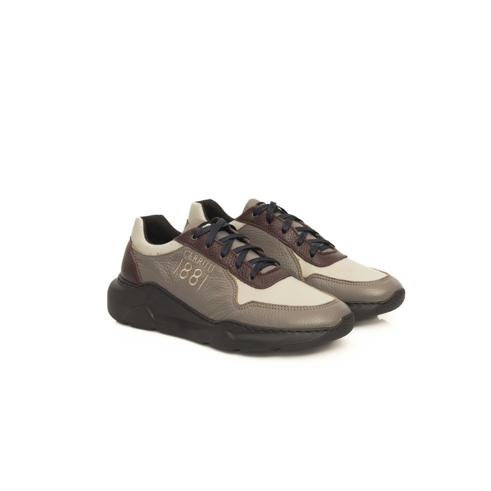 Beige Leather Men Sneaker