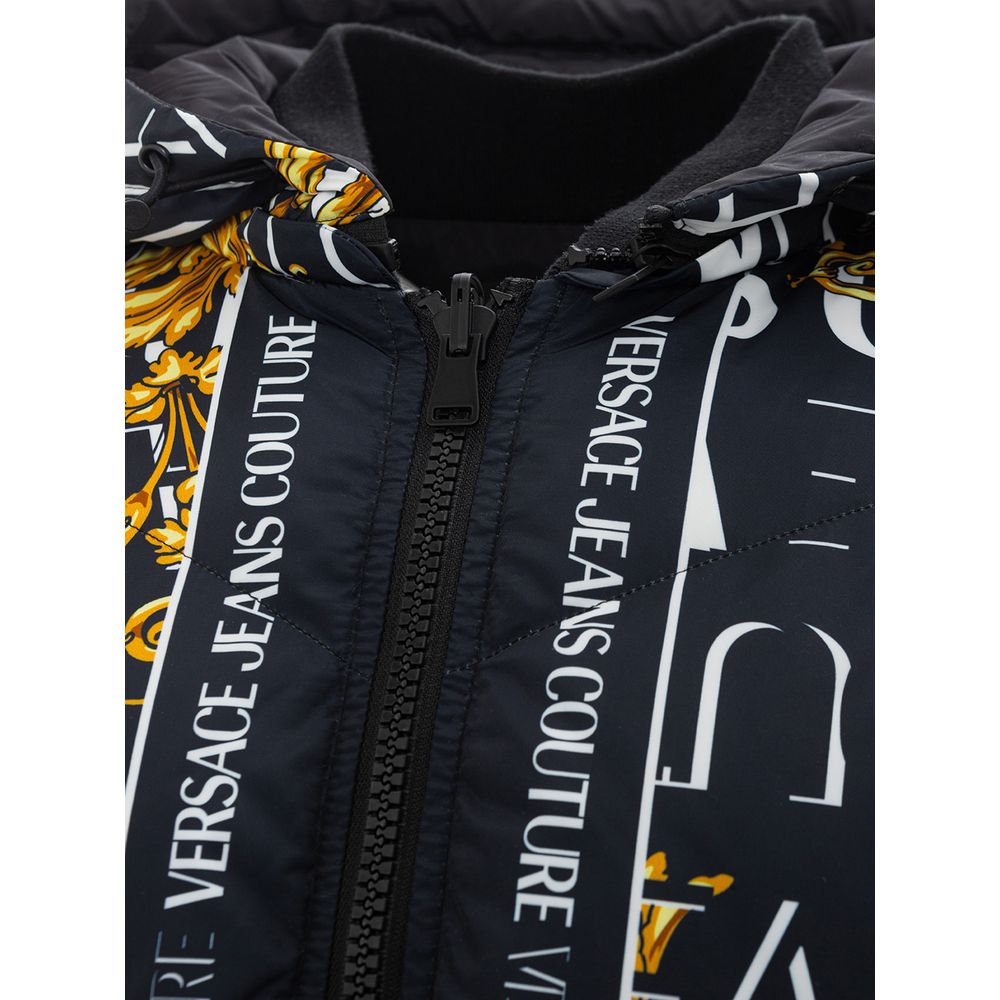 Sleek Black Versace Polyamide Jacket