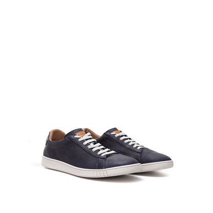 Elegant Blue Leather Sneakers for Men