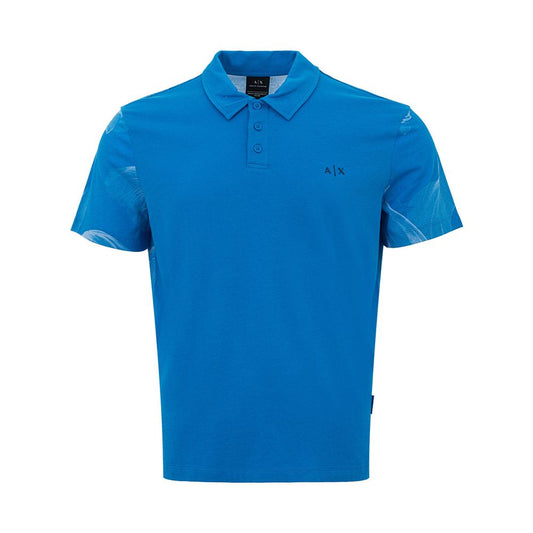 Sleek Blue Cotton Polo Shirt for Men