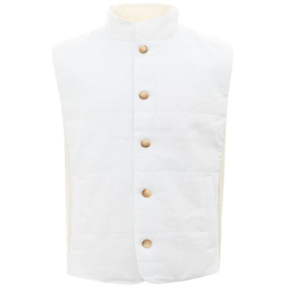 Elegant White Linen-Cotton Blend Jacket