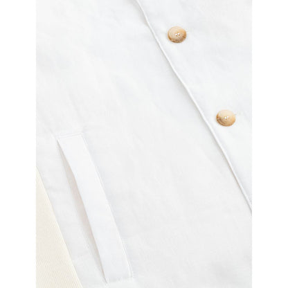 Elegant White Linen-Cotton Blend Jacket