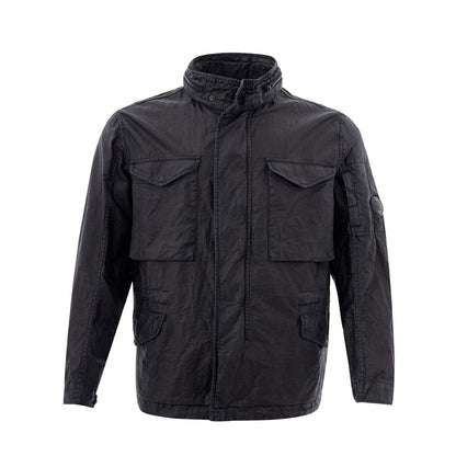 Chic Black Resina Polyethylene Jacket for Men