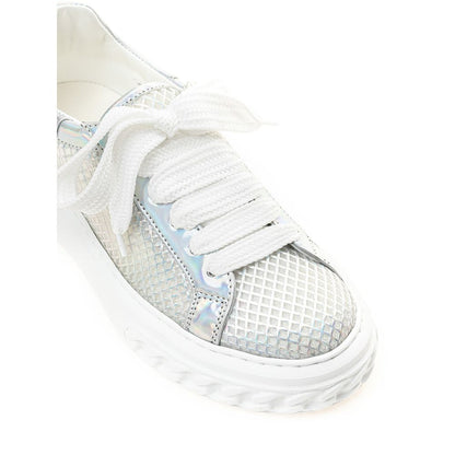 Silver Eco Leather Chic Sneakers