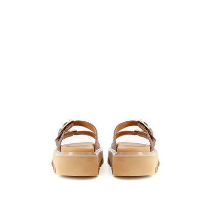 Elegant Brown Camoscio Sandals