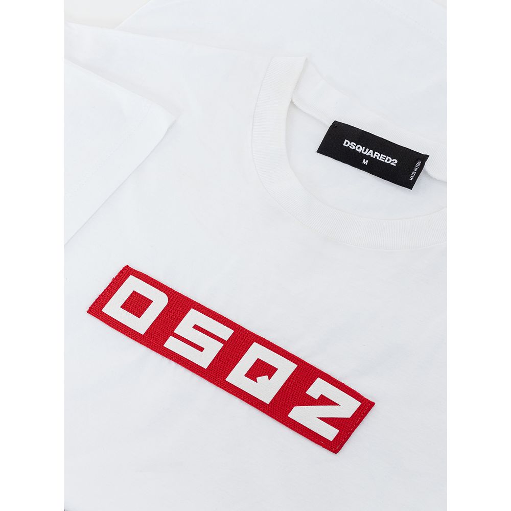 Sleek White Cotton Tee for Men