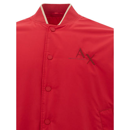 Vibrant Red Polyester Jacket for Men