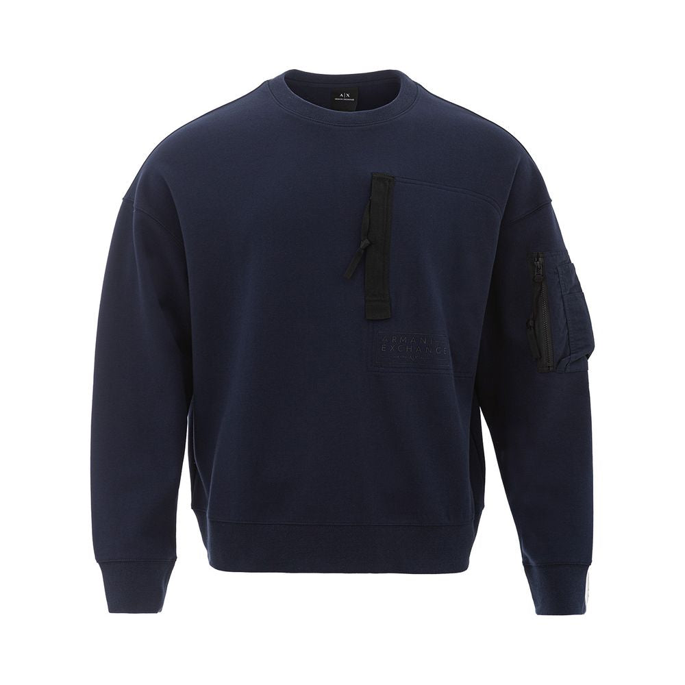 Sleek Cotton Blue Sweater for Stylish Men