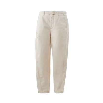 Beige Cotton Chic Trousers